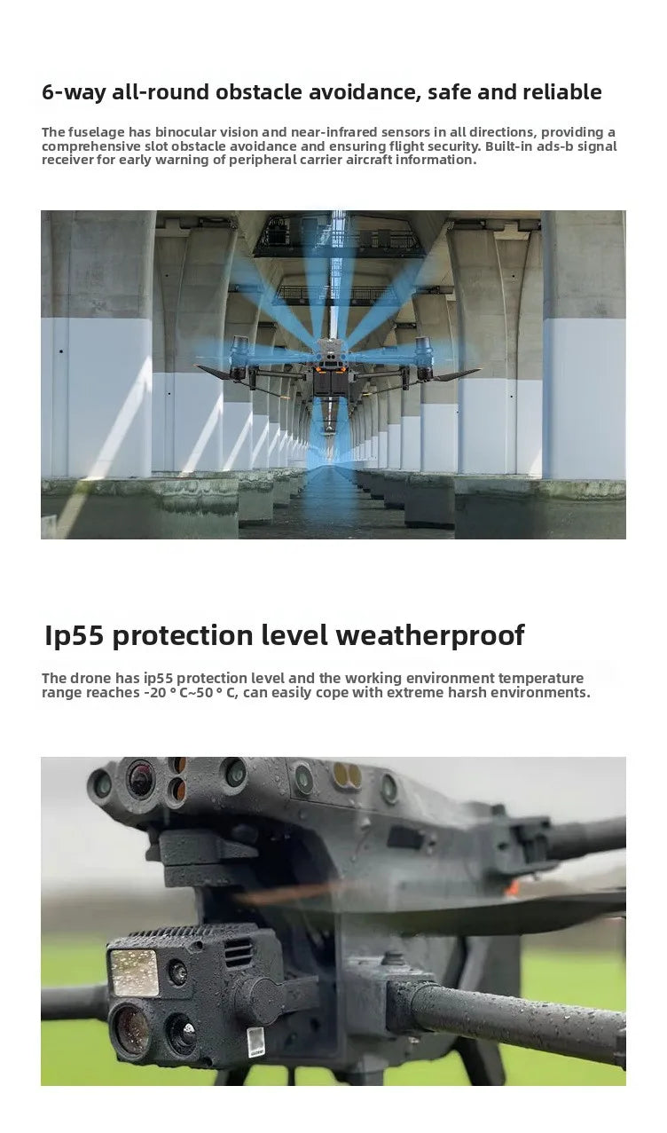 Integrated LP12 Speaker Searchlight for DJI M30T Drone 10km Image Transmission 4K UHD Video Brushless Standard Prosumer Drones