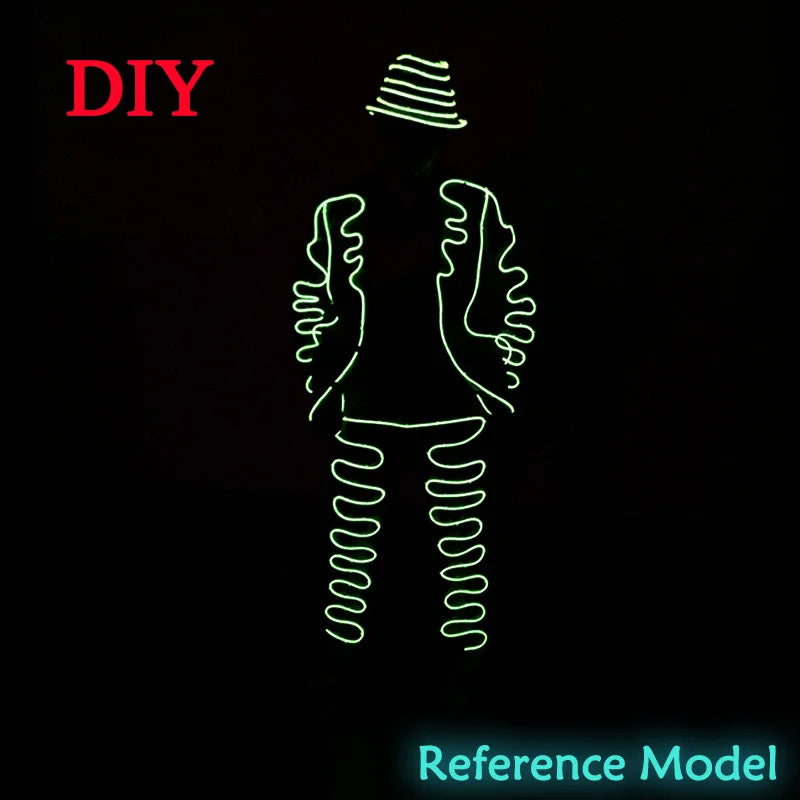 EL Suits Nouveauté Mode Vêtements LED/EL Costumes Lumineux Accessoires de Danse Lumineux Vêtements Hommes pour Décoration DIY de Vacances Vente Chaude