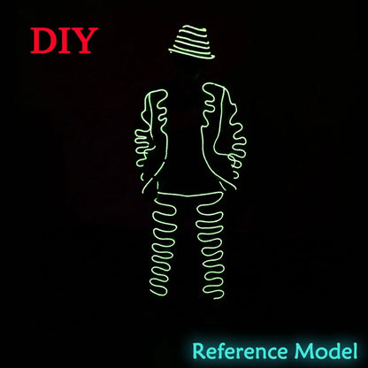 EL Suits Nouveauté Mode Vêtements LED/EL Costumes Lumineux Accessoires de Danse Lumineux Vêtements Hommes pour Décoration DIY de Vacances Vente Chaude