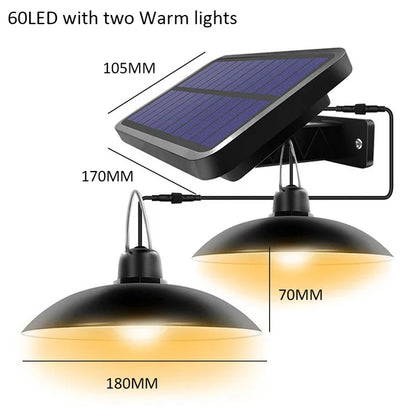 Hot-Selling Solar Courtyard Chandelier Super Bright Retro Yard Outdoor Split Waterproof Energy-Saving Double-Head Garden Light