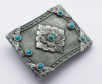 Mens Womens Western Style Turquoise Stone Belt Buckle Cowboy Cowgirl Belt Buckle