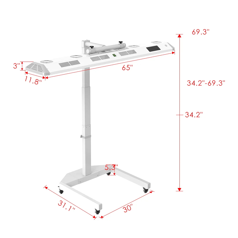 7 Wavelengths Infrared LED Red Light Therapy Lamp with Voice Control Red Light Therapy Panel Electric Stand Targeted for Face