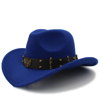 2 tailles hommes femmes chapeaux de cow-boy Western bord large Panama chapeau de soleil extérieur Fedora casquette Trilby Sombrero fête voyage taille US 7 1/4 UK L