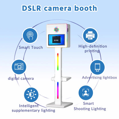 2025 New Dsr Photo Booth Poto Box Case Machine 15.6-inch Touchscreen Digital Camera Wedding Selfie Photo Booth Portable