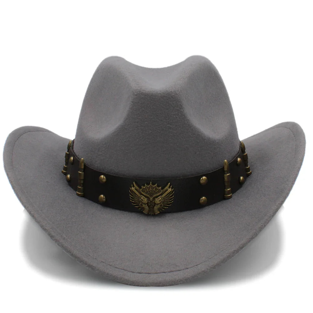 2 tailles hommes femmes chapeaux de cow-boy Western bord large Panama chapeau de soleil extérieur Fedora casquette Trilby Sombrero fête voyage taille US 7 1/4 UK L