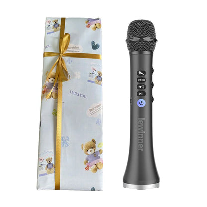 Lewinner L-698 Wireless Karaoke Microphone Bluetooth Speaker 2in1 Handheld Sing & Recording Portable KTV Player for iOS/Android