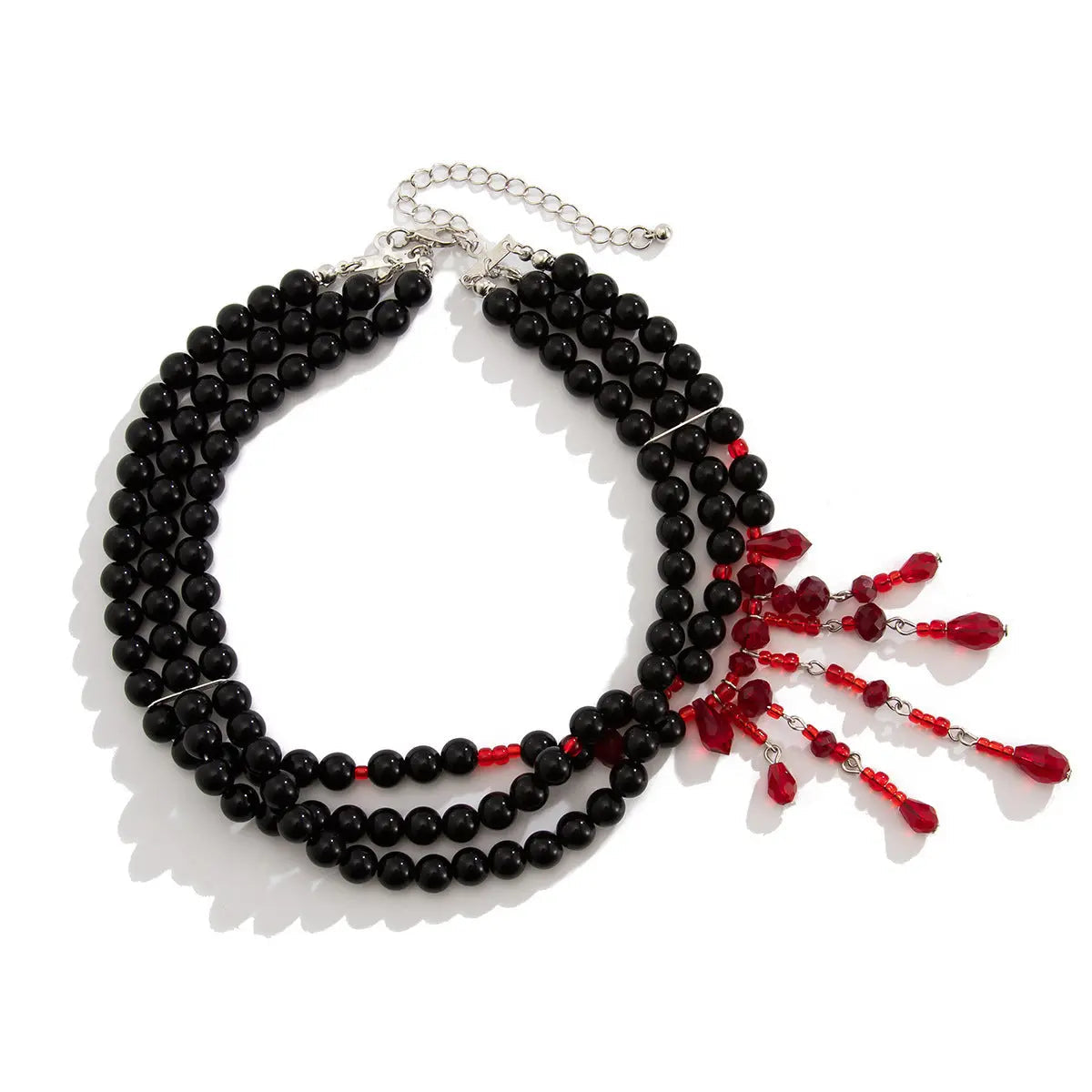 Collier perles de sang Halloween pampille cristal