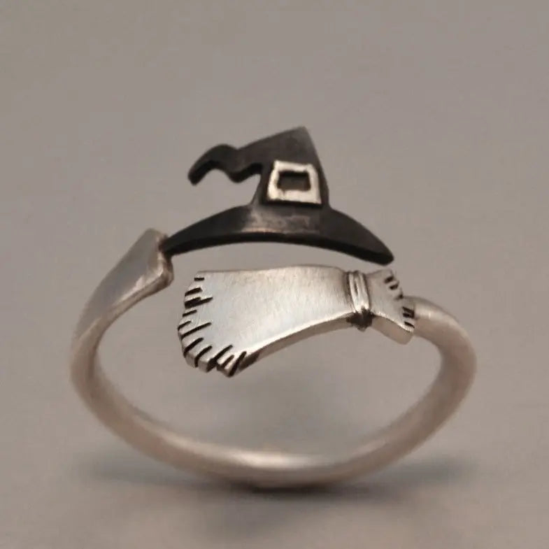 Bague Ouverte Halloween Fantôme Sorcière Chapeau Balai