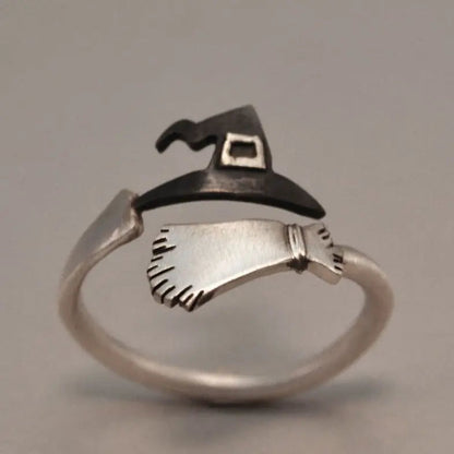 Bague Ouverte Halloween Fantôme Sorcière Chapeau Balai