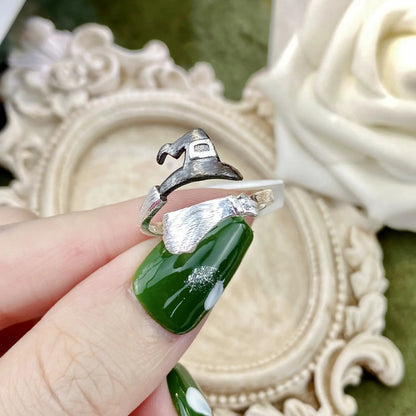 Bague Ouverte Halloween Fantôme Sorcière Chapeau Balai