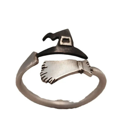 Bague Ouverte Halloween Fantôme Sorcière Chapeau Balai