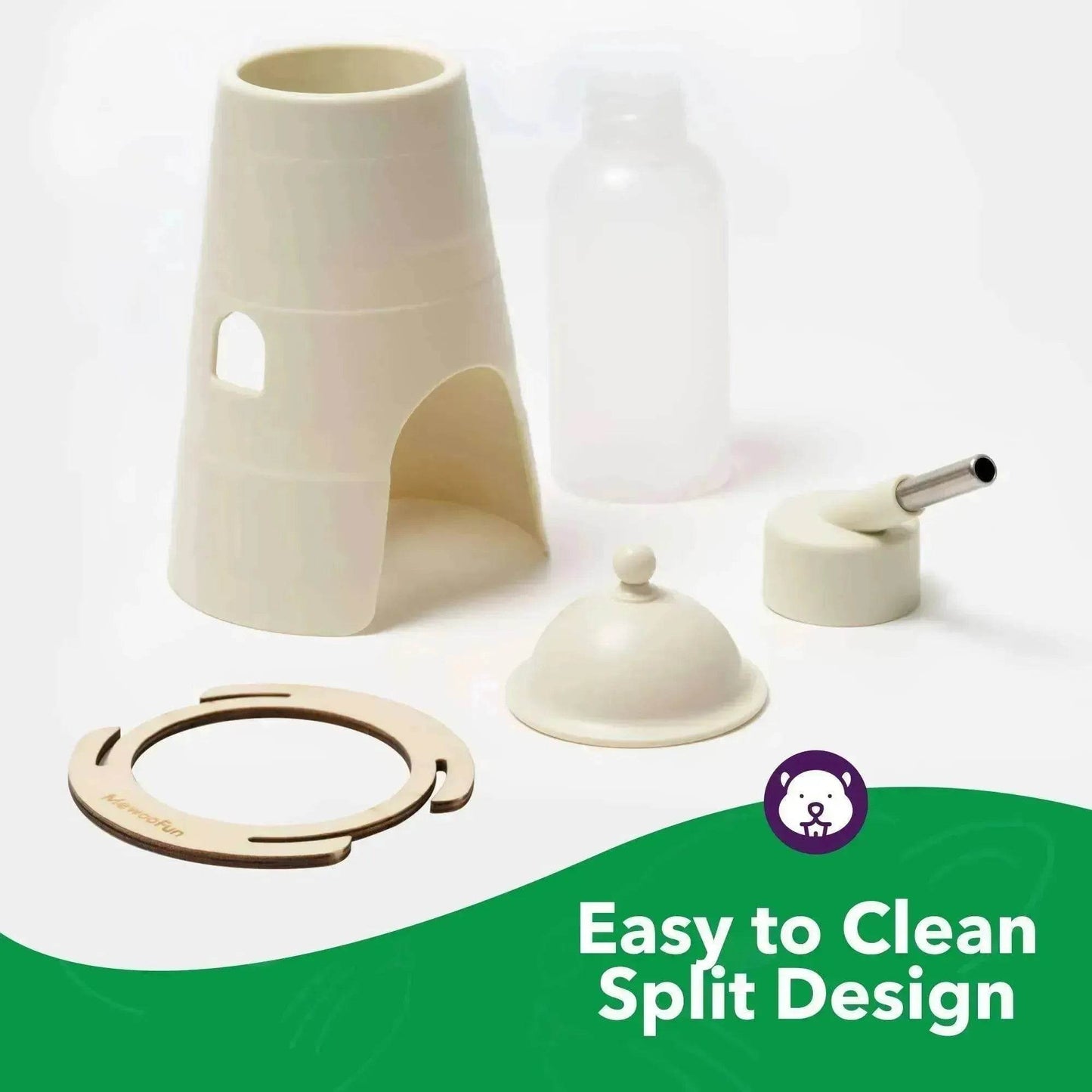 Hamster Water Bottle + Stand & Hideout: 150ml