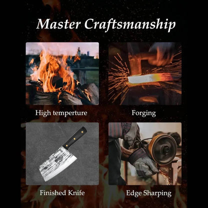 Hand forged Meat Cleaver Chopper Professional Chef Knives
