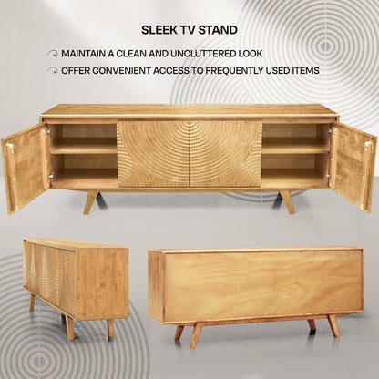 Acacia Harmony TV Stand with Storage for TVs up to 80 Inches