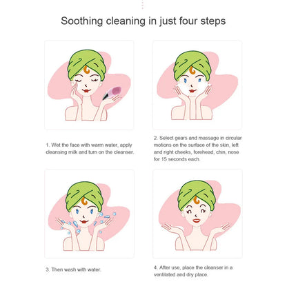 Mini Electric Face Washer Cleanser Silicone Facial Cleanser Waterproof Rechargeable Ultrasonic Pore Facial Cleaner
