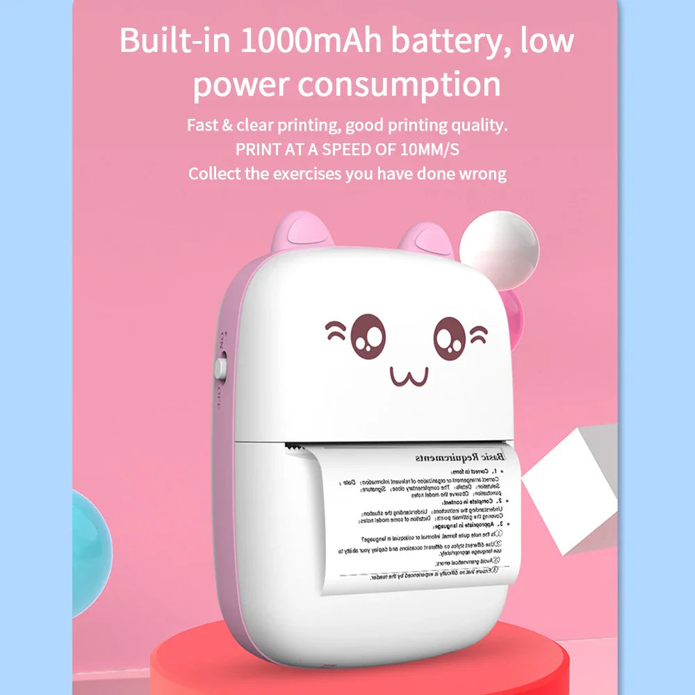 Portable Mini Thermal Printer Photo Printer Business/Home No Ink Required To Print Small Ticket/Labels/Picture Imprimante 203PDI