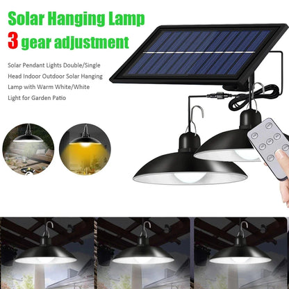 Hot-Selling Solar Courtyard Chandelier Super Bright Retro Yard Outdoor Split Waterproof Energy-Saving Double-Head Garden Light