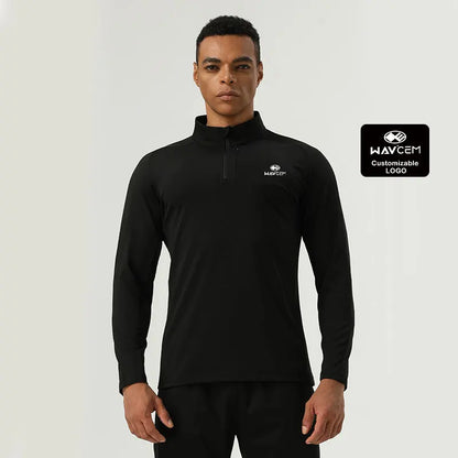 New Spandex / Polyester  Semi-pull Top with Invisible Pocket Design High Elastic Sports Men's Top