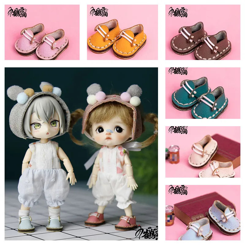 Chaussures décontractées en cuir de vachette faites à la main, chaussures en cuir simples, jolies chaussures BJD Butter, Obitsu11, GSC, 1/12, nouveau