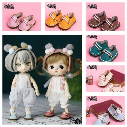 Chaussures décontractées en cuir de vachette faites à la main, chaussures en cuir simples, jolies chaussures BJD Butter, Obitsu11, GSC, 1/12, nouveau