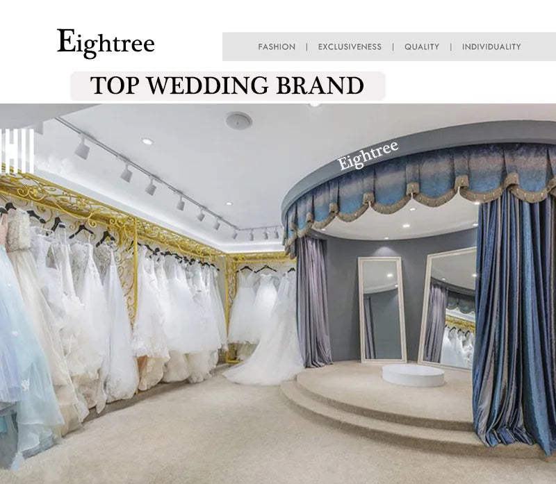 Eightree Robes de mariée modernes 2025, robes de mariée ligne A, robes de mariée bustier cœur asymétriques, robes glamour Vestidos De Novia personnalisées