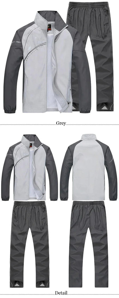 Ensemble de survêtement pour homme, collection printemps-automne, imprimé, 2 pièces : veste et pantalon, tenue de sport décontractée.