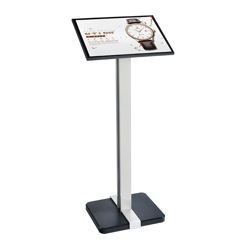Présentoir vertical au sol pour signalétique de vitrine, panneau promotionnel pour centre commercial