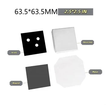 Square  50x50mm/63.5x63.5mm Rotating Manual Fridge Magnet Making Machine with 100PCS Materials
