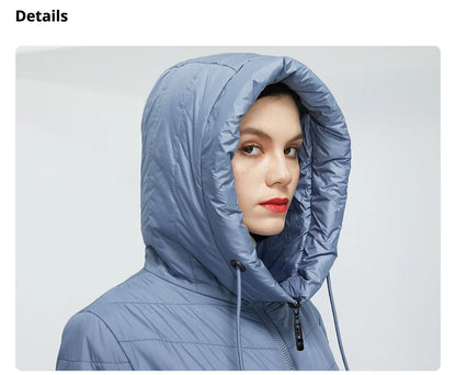 GASMAN 2022 Spring Autumn Jacket Women fashion casual long parka coat padded female stand-up Collar hooded ladies jackets 81858