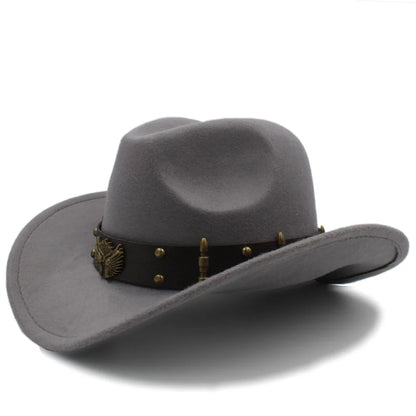 2 tailles hommes femmes chapeaux de cow-boy Western bord large Panama chapeau de soleil extérieur Fedora casquette Trilby Sombrero fête voyage taille US 7 1/4 UK L