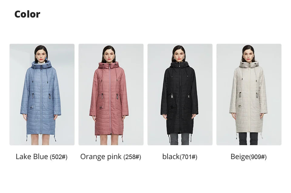 GASMAN 2022 Spring Autumn Jacket Women fashion casual long parka coat padded female stand-up Collar hooded ladies jackets 81858