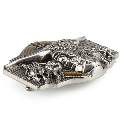 Tauren Ancient Silver Belt Buckle Metal Smooth Buckle 4.0 Cowboy for Men