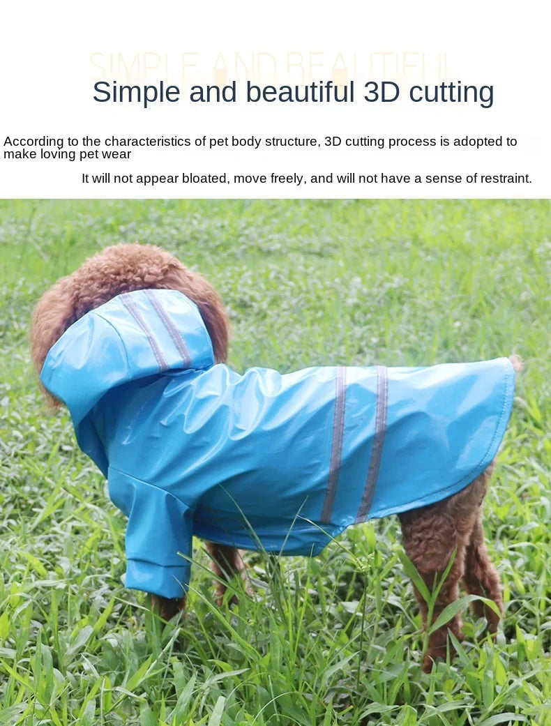 Vêtements pour chiens, vestes imperméables, imperméables à capuche avec bande réfléchissante, vêtements respirants d'extérieur pour chiots