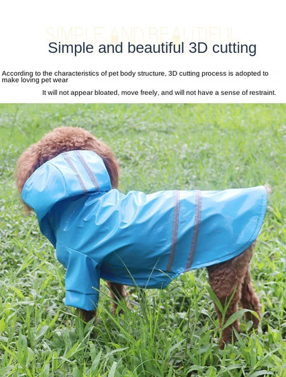 Vêtements pour chiens, vestes imperméables, imperméables à capuche avec bande réfléchissante, vêtements respirants d'extérieur pour chiots