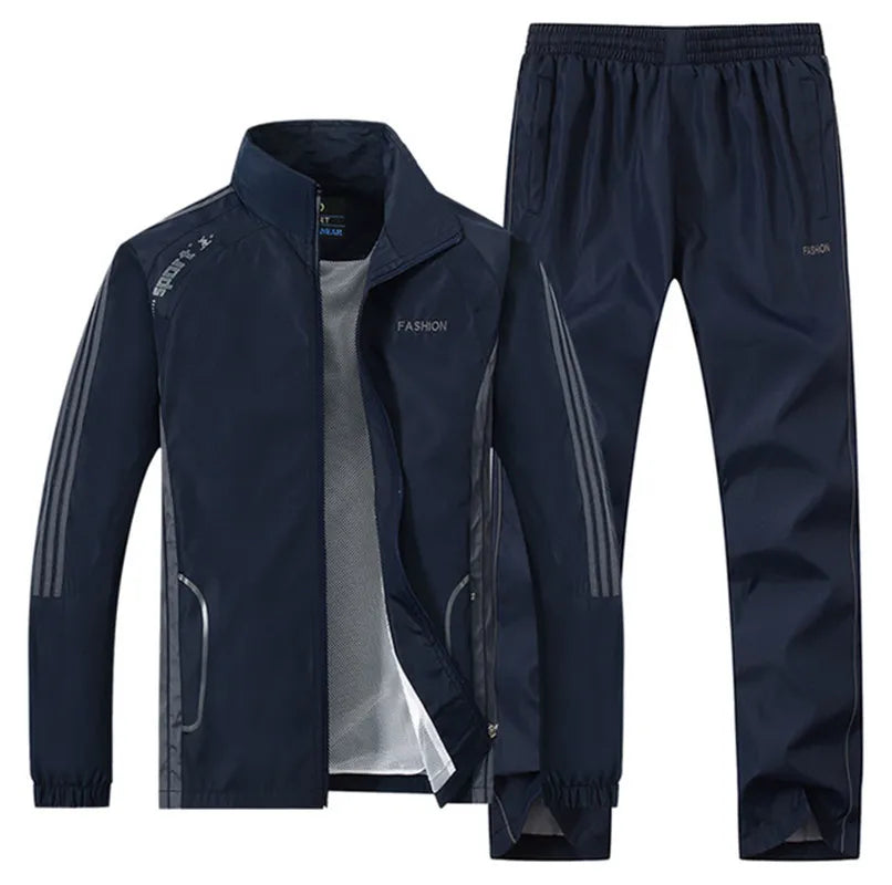 Ensemble de survêtement pour homme, collection printemps-automne, imprimé, 2 pièces : veste et pantalon, tenue de sport décontractée.