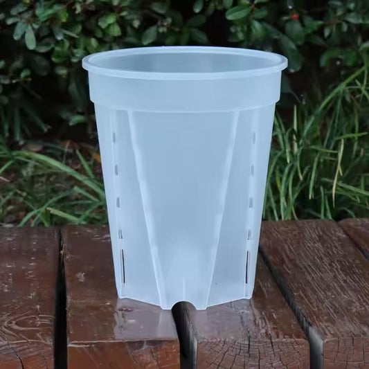 Pot transparent haut avec drainage latéral et inférieur