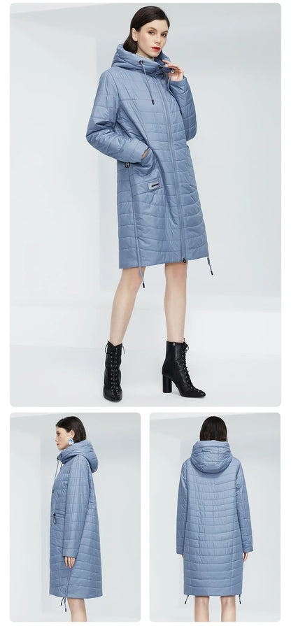 GASMAN 2022 Spring Autumn Jacket Women fashion casual long parka coat padded female stand-up Collar hooded ladies jackets 81858