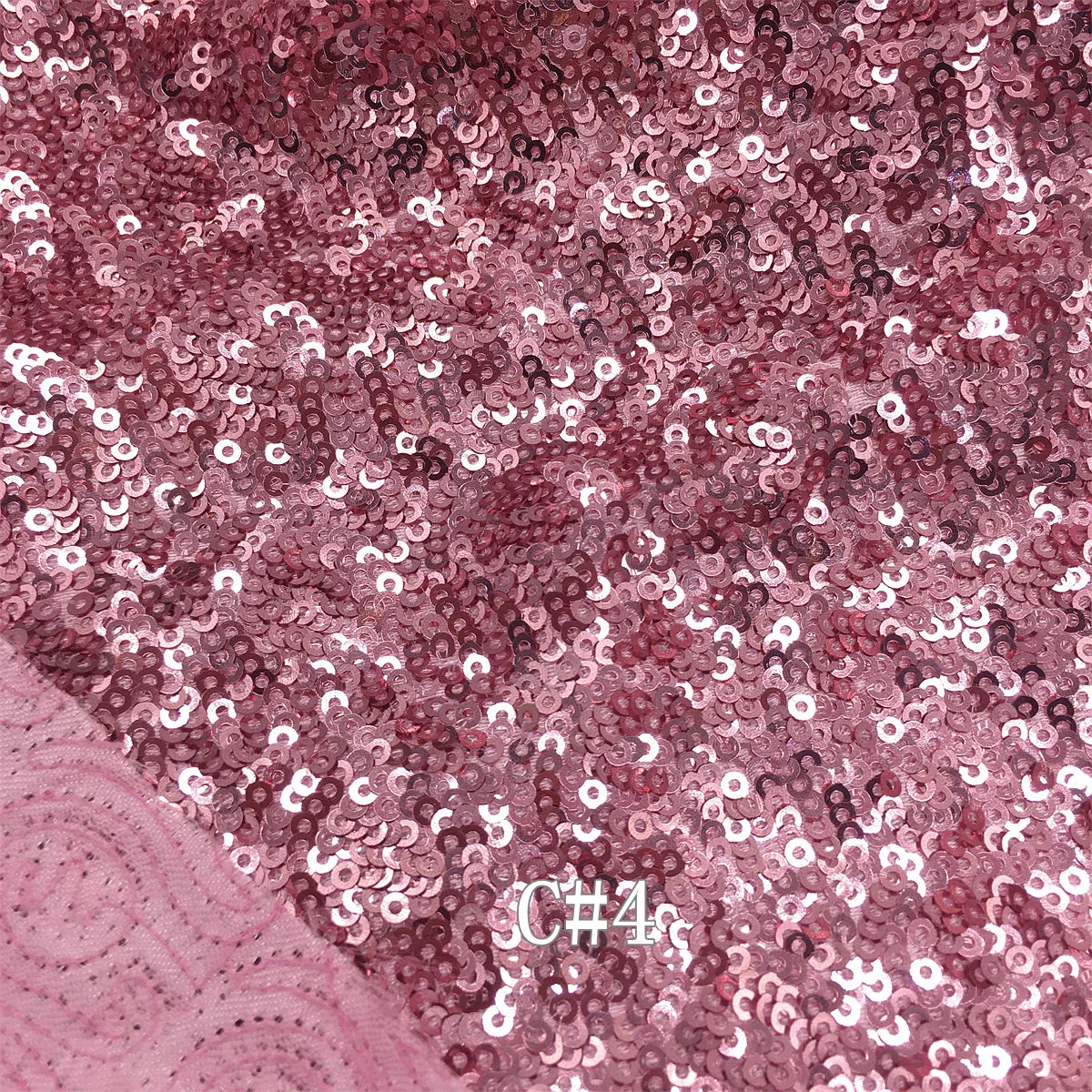 Tissu brodé haute qualité RX258 en satin, mat, haute densité, pailleté, 3mm, 13 coloris, base blanche
