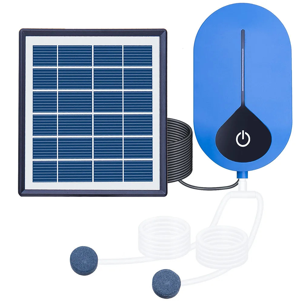 Pompe à air rechargeable aérateur oxygénateur solaire 6V1.5W 3600MAH pour bassin d'aquarium