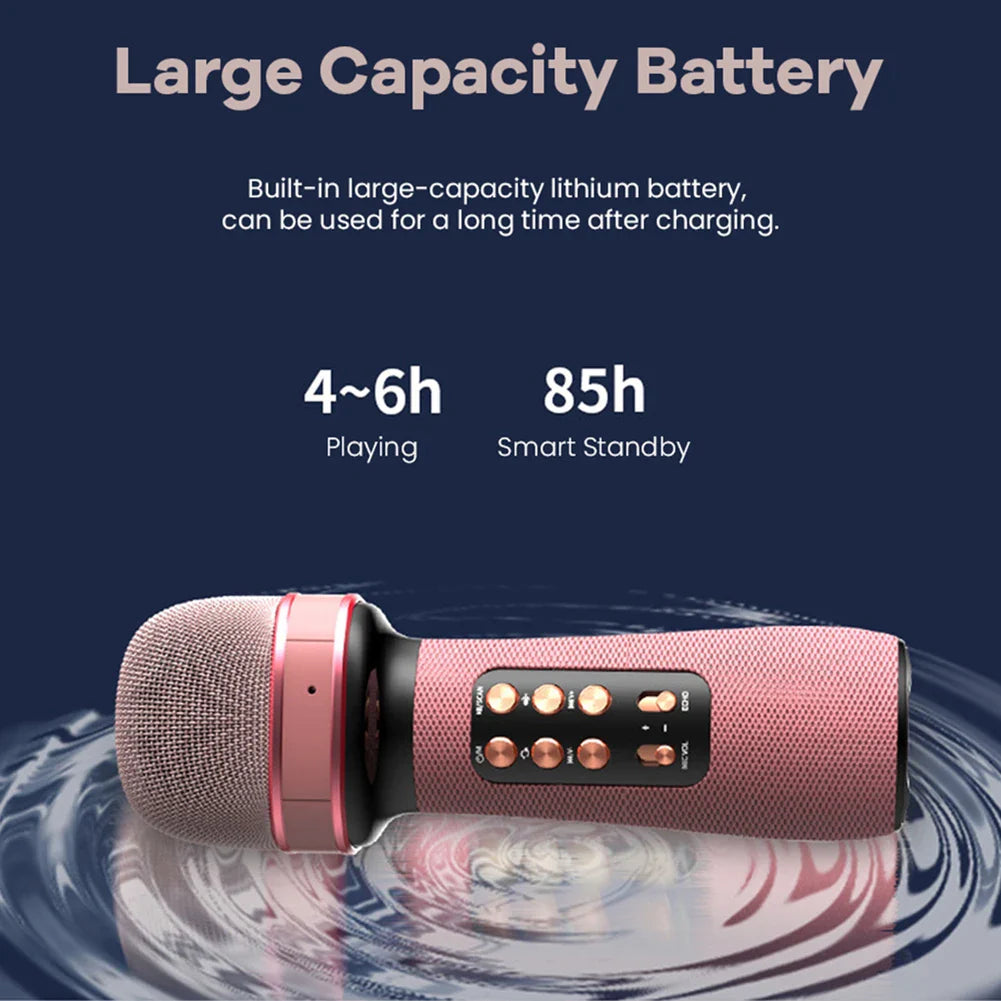 ALLOYSEED Karaoke Wireless Bluetooth-Compatible Microphone Handheld Music Singing Mic+FM+Voice Changing Audio Speaker Player