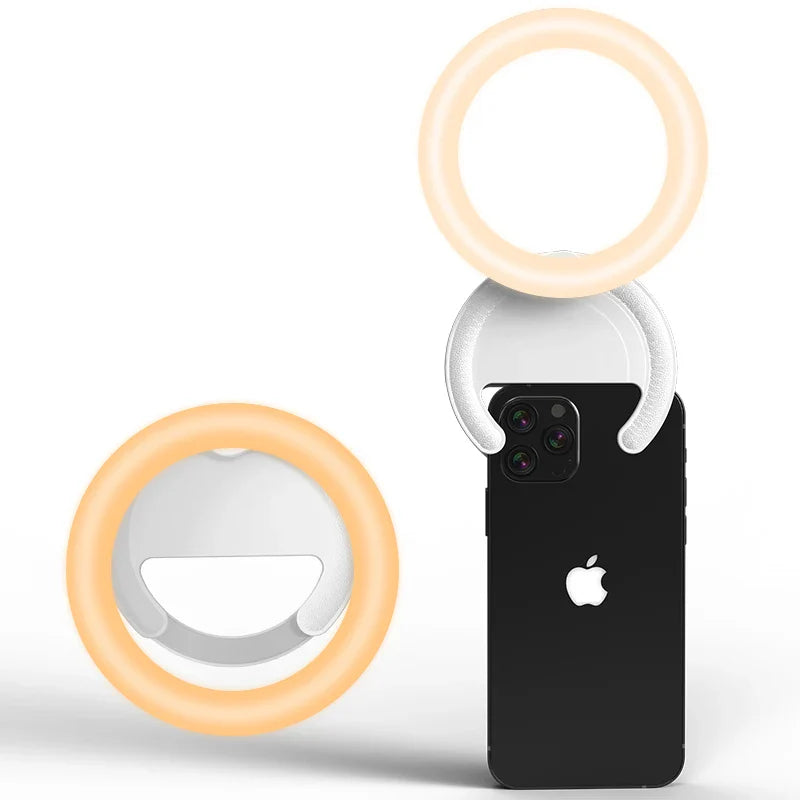 180 Rotating 10cm Mobile Phone 3000-7000k Fill Light 4-level Light Adjustment F100 Mobile Phone Ring Light Uncovered  100mAh