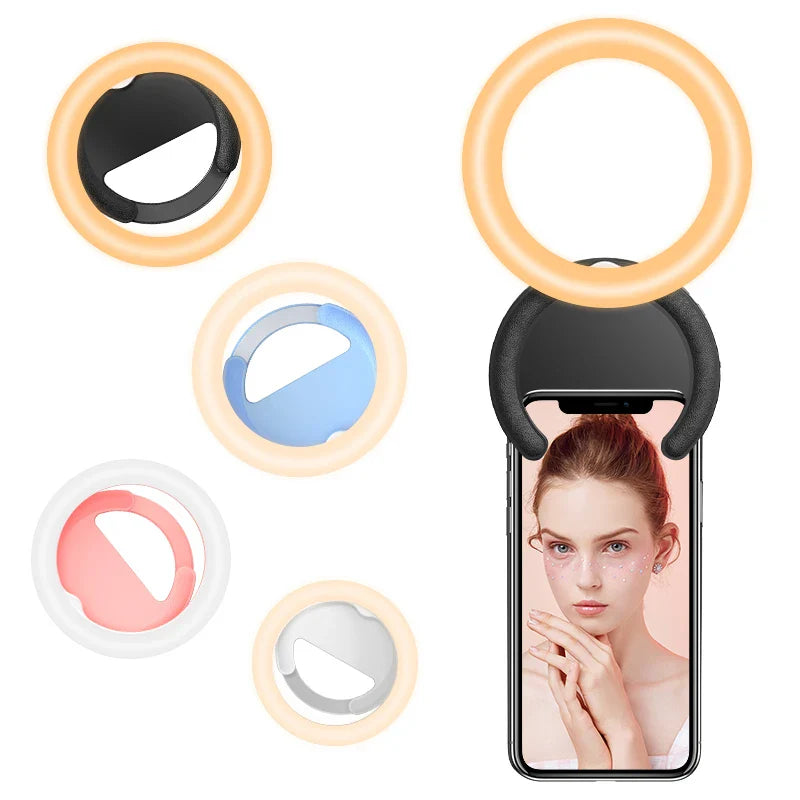 180 Rotating 10cm Mobile Phone 3000-7000k Fill Light 4-level Light Adjustment F100 Mobile Phone Ring Light Uncovered  100mAh
