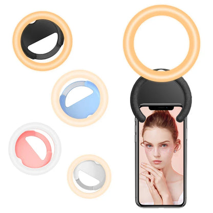 180 Rotating 10cm Mobile Phone 3000-7000k Fill Light 4-level Light Adjustment F100 Mobile Phone Ring Light Uncovered  100mAh