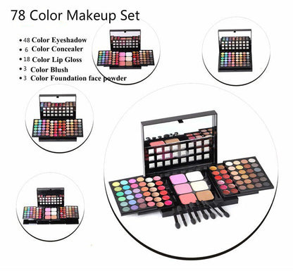 Boîte de maquillage pour femmes, combinaison de fard à paupières mat, rouge à lèvres, Eyeliner, correcteur, poudre, Maquiagem avec boîte en aluminium