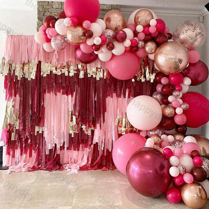 Kit de guirlande de ballons rouge vin bordeaux, arc de ballons en or rouge, guirlande de ballons de noël, décor de noël, décor de saint-valentin