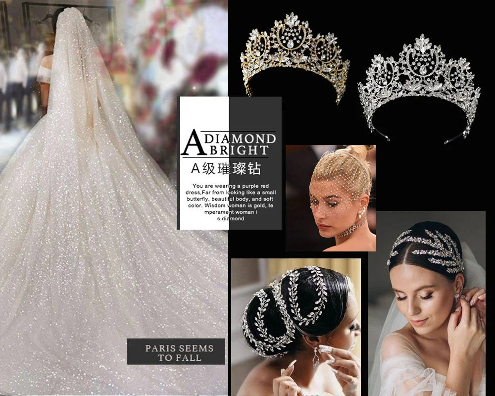 Serre-tête de mariée DZ131, accessoires pour cheveux de mariage, strass, coiffe pour femme, cristal jaune, serre-tête pour banquet, bandeau de fête