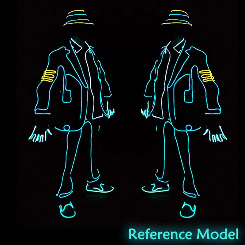 EL Suits Nouveauté Mode Vêtements LED/EL Costumes Lumineux Accessoires de Danse Lumineux Vêtements Hommes pour Décoration DIY de Vacances Vente Chaude