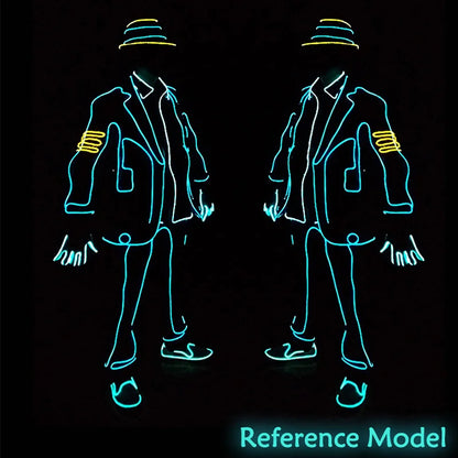 EL Suits Nouveauté Mode Vêtements LED/EL Costumes Lumineux Accessoires de Danse Lumineux Vêtements Hommes pour Décoration DIY de Vacances Vente Chaude