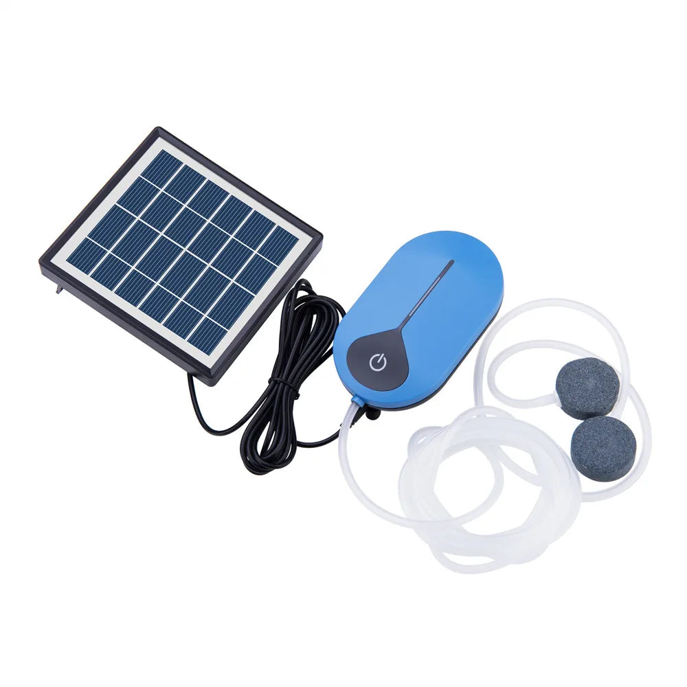 Pompe à air rechargeable aérateur oxygénateur solaire 6V1.5W 3600MAH pour bassin d'aquarium