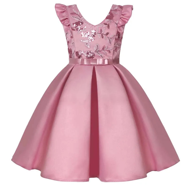 2024 New Arrivals Little Girls Party Wedding Formal Dresses Birthday Gown for 7 Years Old DGLG-005
